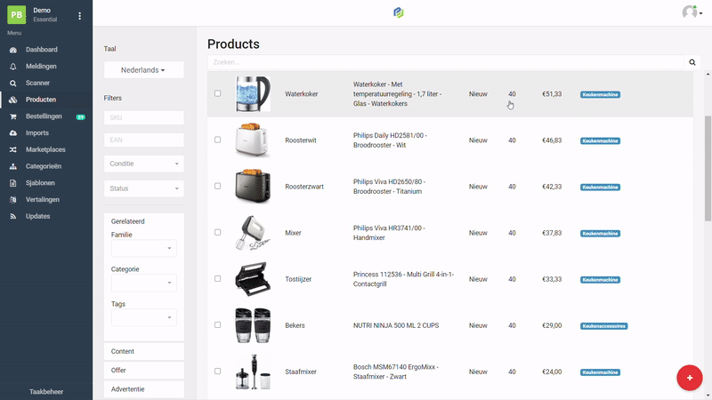 Verschillende prijzen per marketplace in ProductFlow
