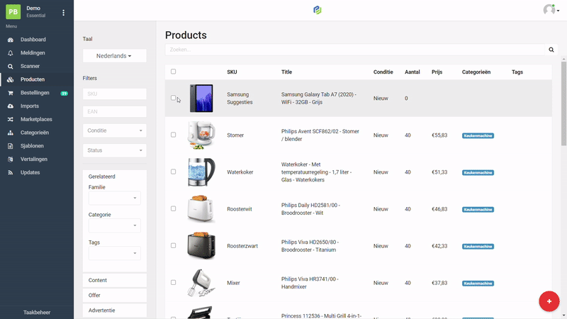 Vertalingen in ProductFlow